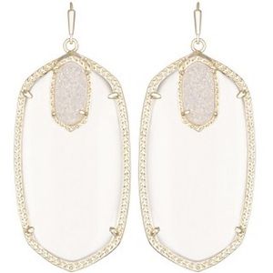 Kendra Scott Gold Darcy Earrings- Clear & Drusy